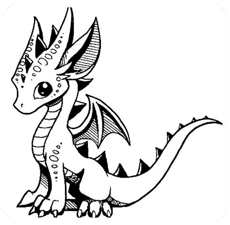 dragones kawaii para colorear